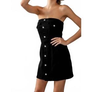 NEW URBAN DAIZY drew strapless denim dress in black